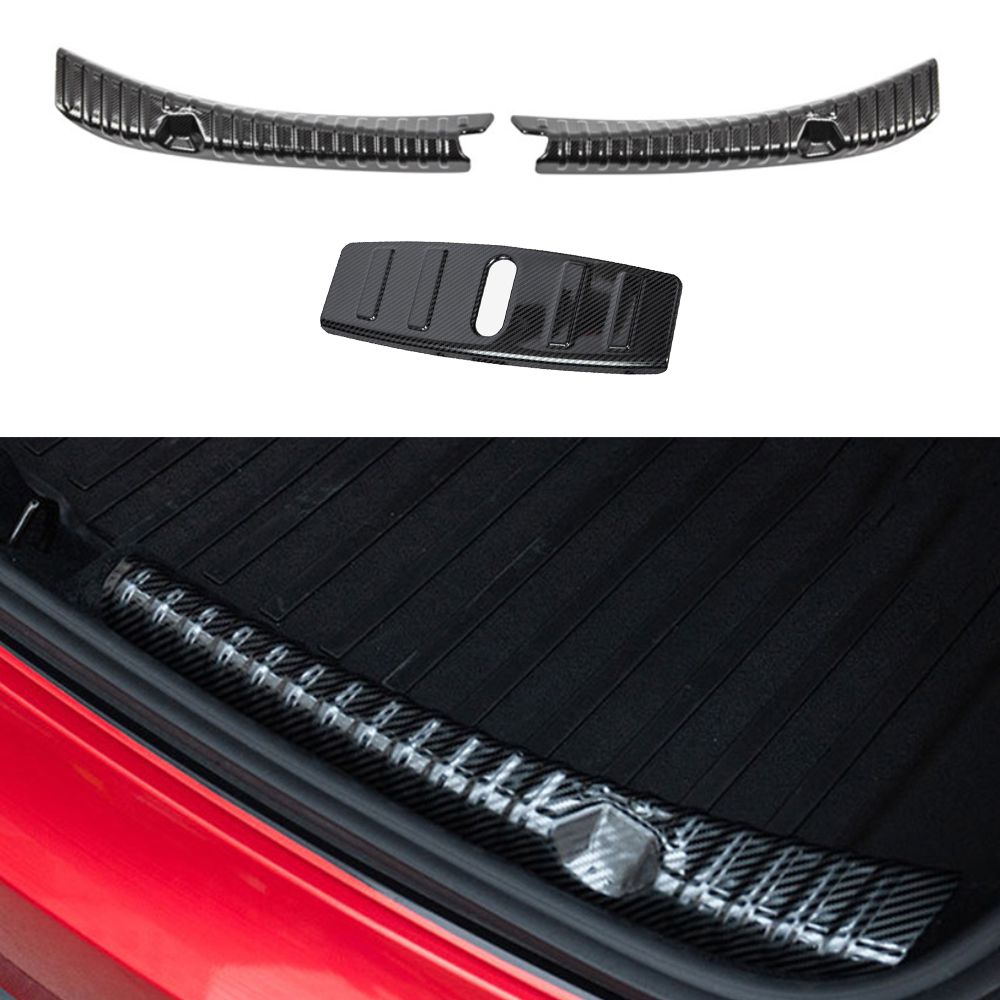 Stainless Steel Variety Trunk/Frunk Sill Plate Cover For Tesla Model 3 (2017-2023) Frunk & Trunk Sill Plate Cover Glossy Carbon Fiber