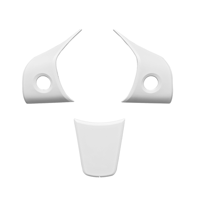 Model 3/Y Carbon Fiber Steering Wheel Trim (Carbon Fiber Pattern ABS) for Tesla(2017-2023) White