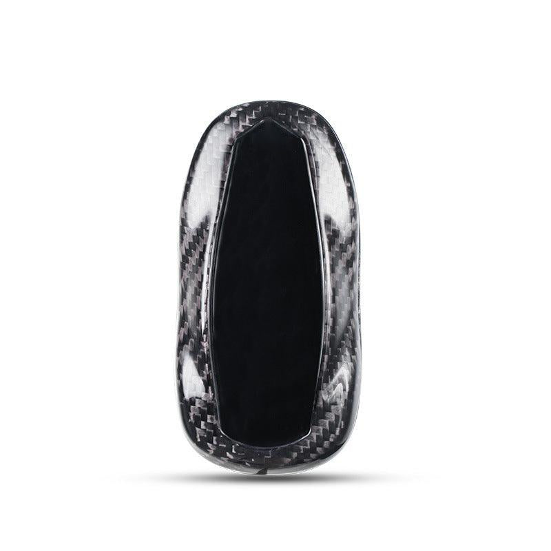 [Real Carbon Fiber] Model S/3/Y Key Fob Cover, Key Fob Holder Real Carbon Fiber - Silver