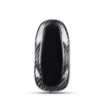 [Real Carbon Fiber] Model S/3/Y Key Fob Cover, Key Fob Holder Real Carbon Fiber - Silver