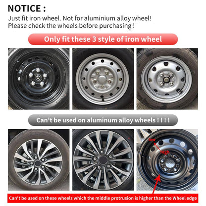 16" Shield Style Wheel Covers Hubcaps for Universal Fit R16 Tire Steel Wheels 4 PCS