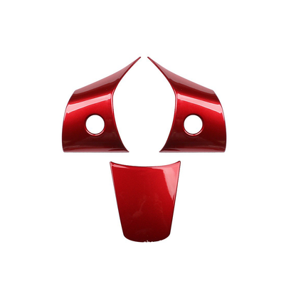 Model 3/Y Carbon Fiber Steering Wheel Trim (Carbon Fiber Pattern ABS) for Tesla(2017-2023) Glossy Red