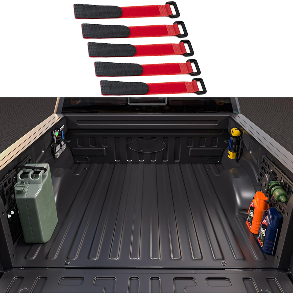 Reusable Hook and Loop Fastening Straps for Cybertruck Red 5 Pcs