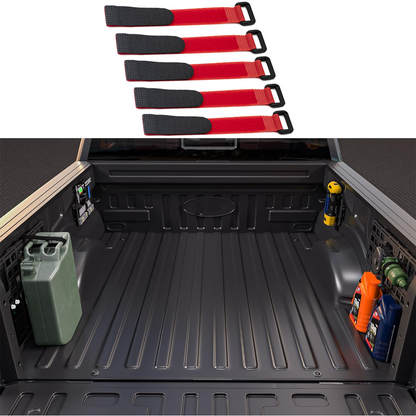 Reusable Hook and Loop Fastening Straps for Cybertruck Red 5 Pcs