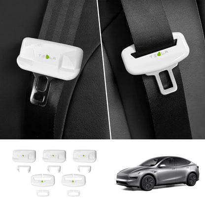 Seat Belt Buckle Cover Set for Tesla Model Y Juniper 2025+ Full Car Set (5 Pairs) Minimalist Style White