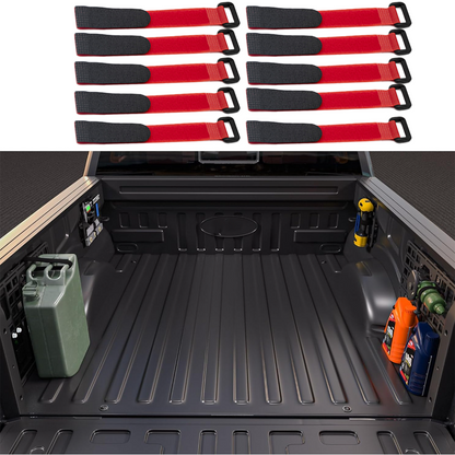 Reusable Hook and Loop Fastening Straps for Cybertruck Red 10 Pcs