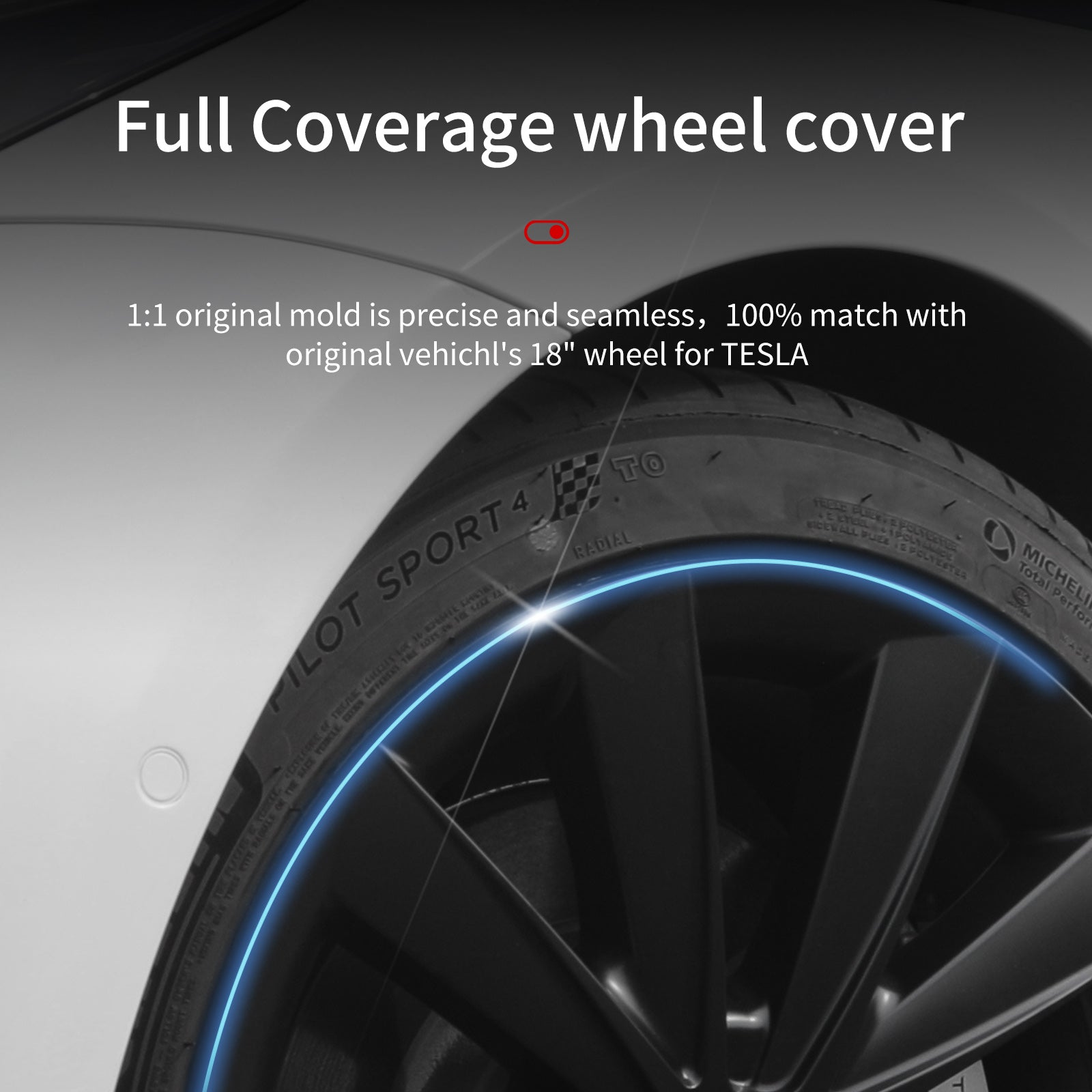 18'' Blade Style Wheel Cover for Tesla Model 3 2017-2023 Year