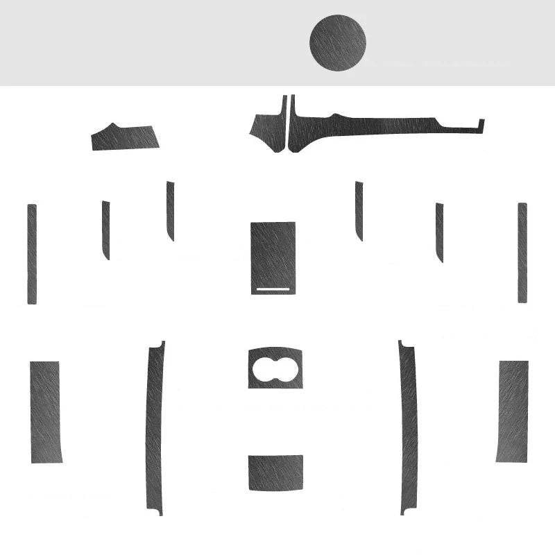 Carbon Fiber Interior Wrap Kit Sticker for Tesla Model X (2015-2020) 16-piece set [metal brushed black]