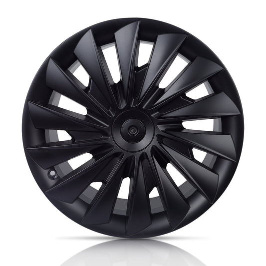 Whirlwind Style Wheel Hubcap For Tesla 2024 Model 3 Highland 18'' Phonton Wheels (4PCS) Matte Black