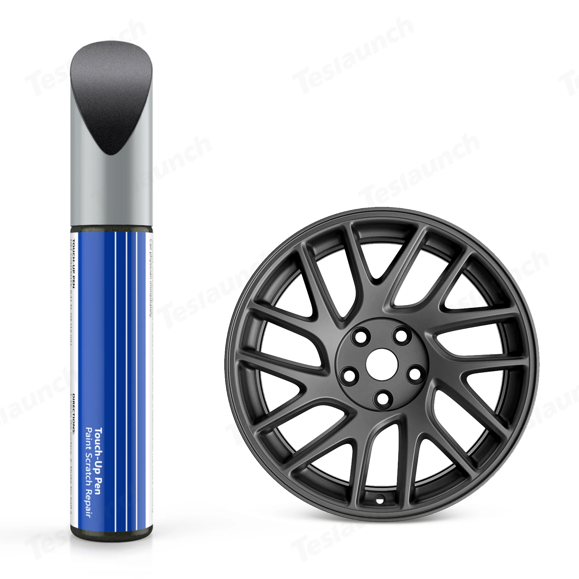 Wheel Rims Touch Up Paint for Tesla 2024 Model 3 Highland - DIY Curb Rash Repair with Color-matched Touch Up Paint Photon Gray (fits 18'' wheel)