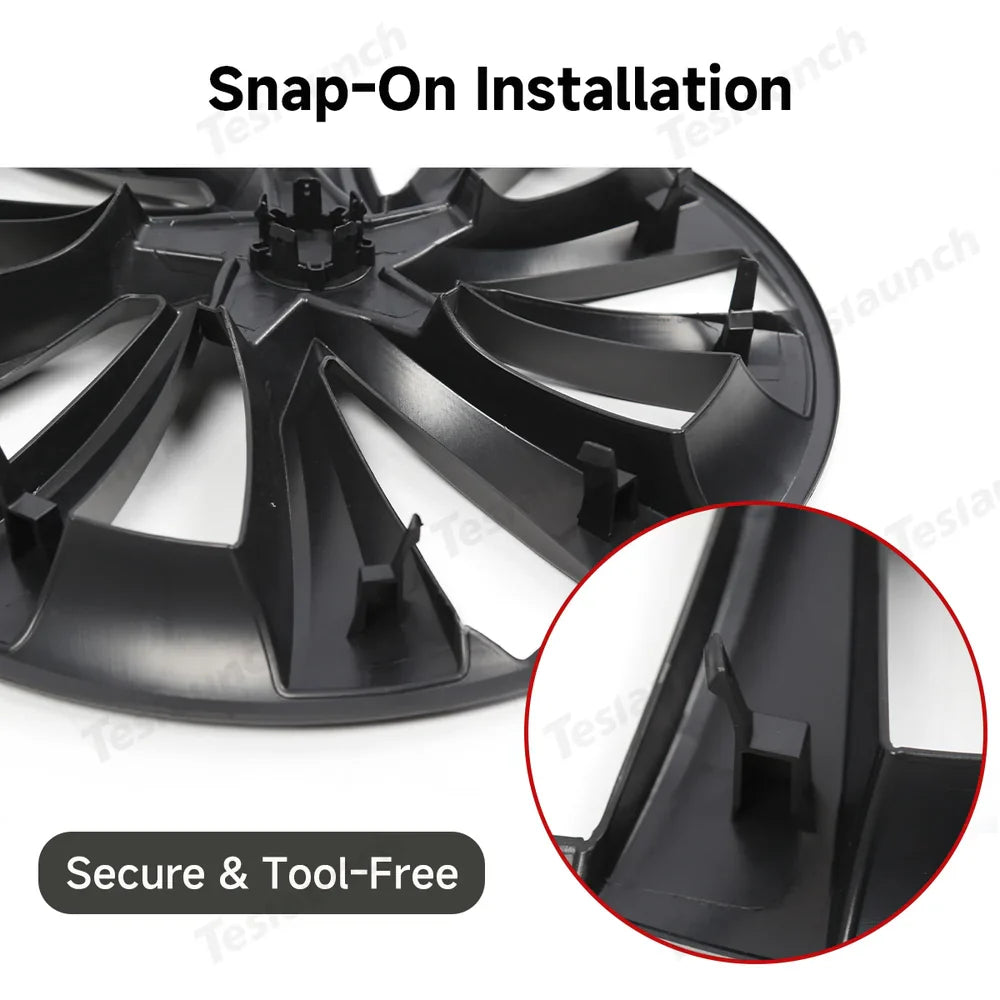 18'' Aero Hubcaps Wheel Covers for Tesla Model 3 (2017–2023) – Helix 2.0 Style (Set of 4)