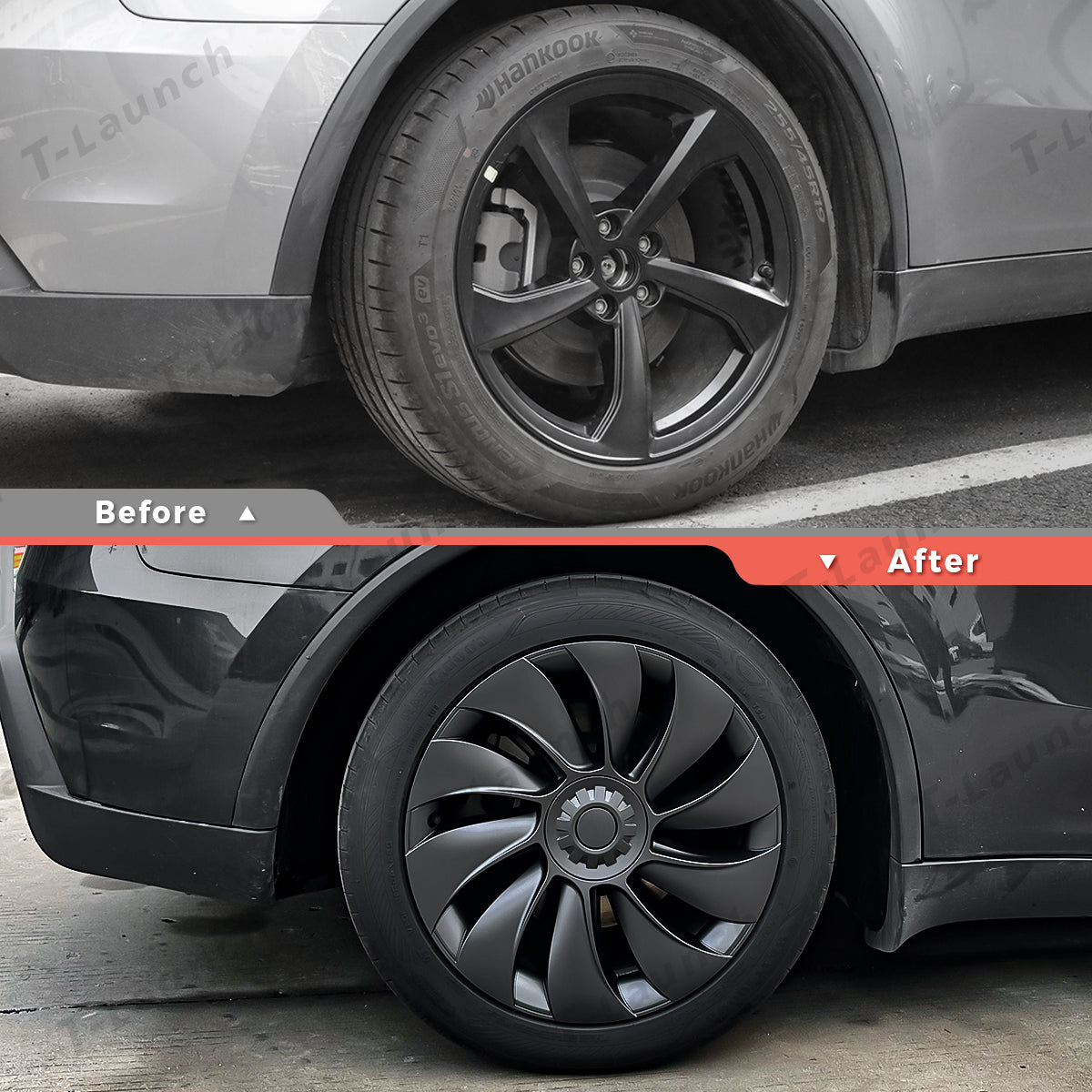 19'' Crossflow Hubcaps Wheel Covers – Spiral Spoke Style for Tesla Model Y Juniper 2025+ (Set of 4)