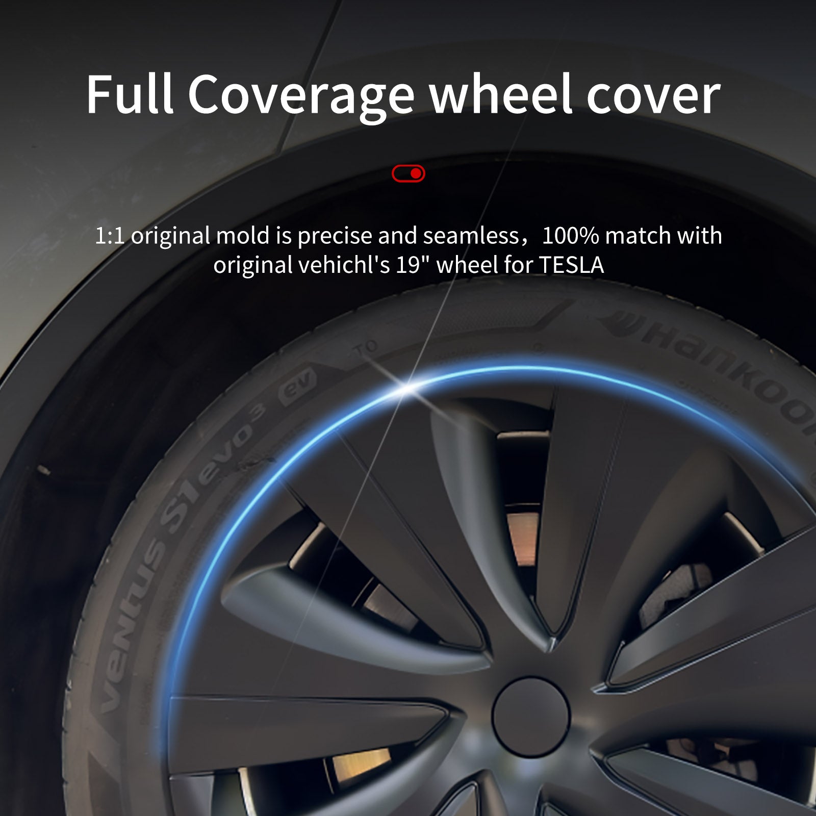 19'' Hurricane Style Wheel Cover for Tesla Model Y 2020-2024 Year