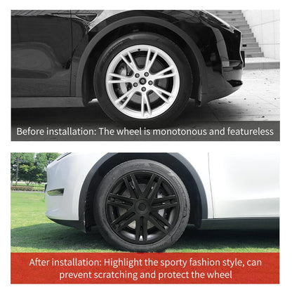 19'' Star Style Wheel Cover Full Coverage Hubcap for Tesla Model Y 2020-2024 Year