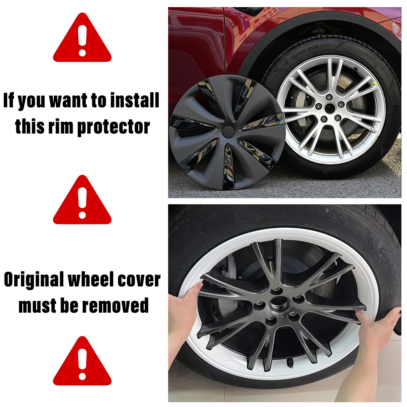 19" Wheel Hub Protection Ring for Tesla Model Y 2020-2024 Year