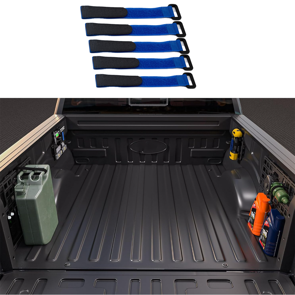 Reusable Hook and Loop Fastening Straps for Cybertruck Blue 5 Pcs