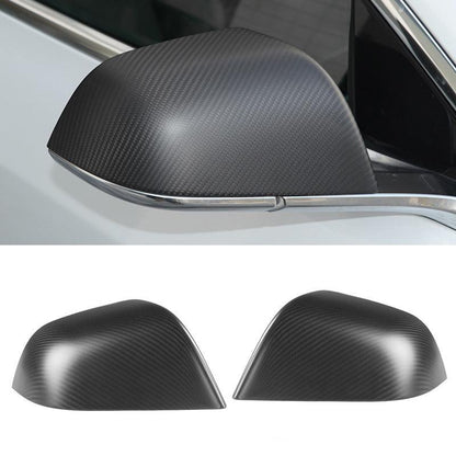 [Real Carbon Fiber] Mirror Cover for Tesla Model 3, OEM Style (1 pair) (2017-2024) Real Matte Carbon Fiber