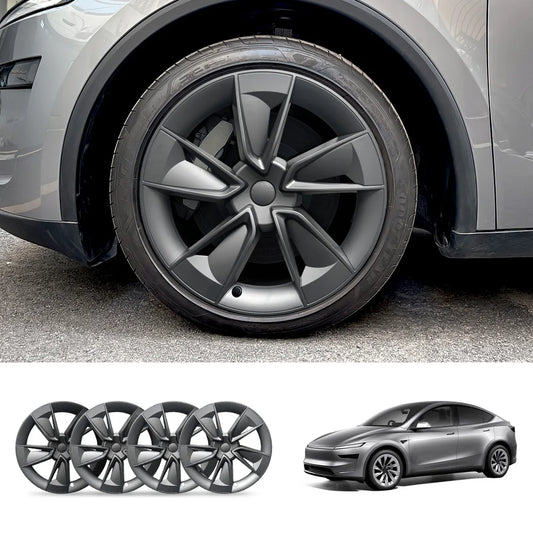19'' Crossflow Wheel Cover Hubcaps for Tesla Model Y Juniper 2025+(4PCS)- Inspired by the Model 3 Highland Performance Matte Black