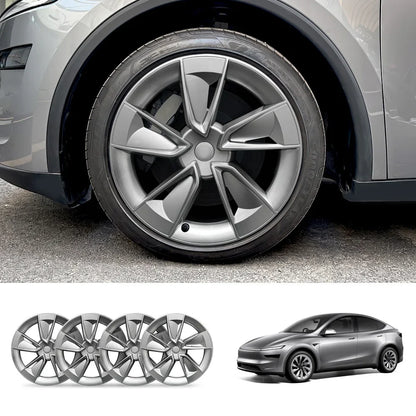 19'' Crossflow Wheel Cover Hubcaps for Tesla Model Y Juniper 2025+(4PCS)- Inspired by the Model 3 Highland Performance Silver