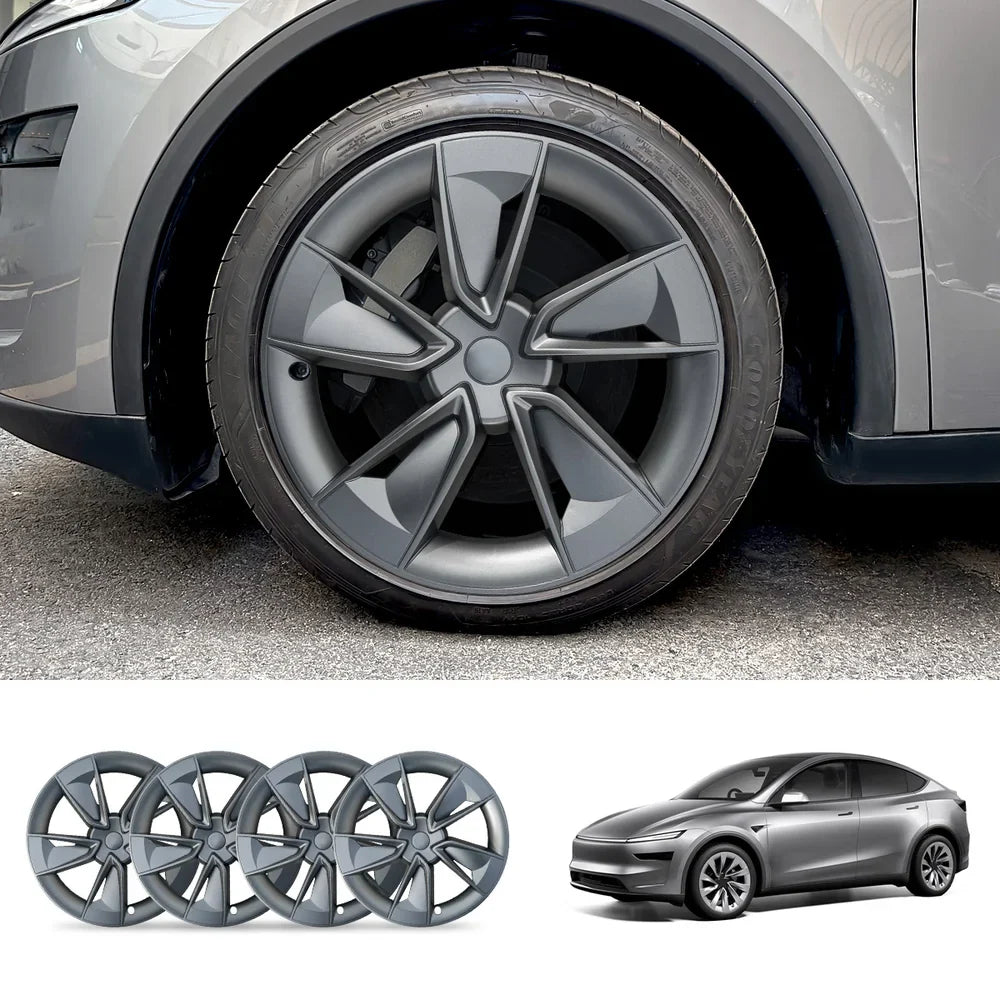 19'' Crossflow Wheel Cover Hubcaps for Tesla Model Y Juniper 2025+(4PCS)- Inspired by the Model 3 Highland Performance Carbon Gray