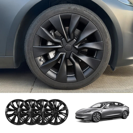 19'' Nova Hubcaps Wheel Covers – OEM Style for Tesla Model 3 Highland 2024+ Matte Black