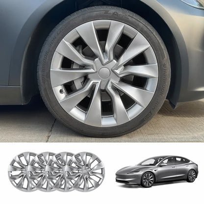 19'' Nova Hubcaps Wheel Covers – OEM Style for Tesla Model 3 Highland 2024+ Silver