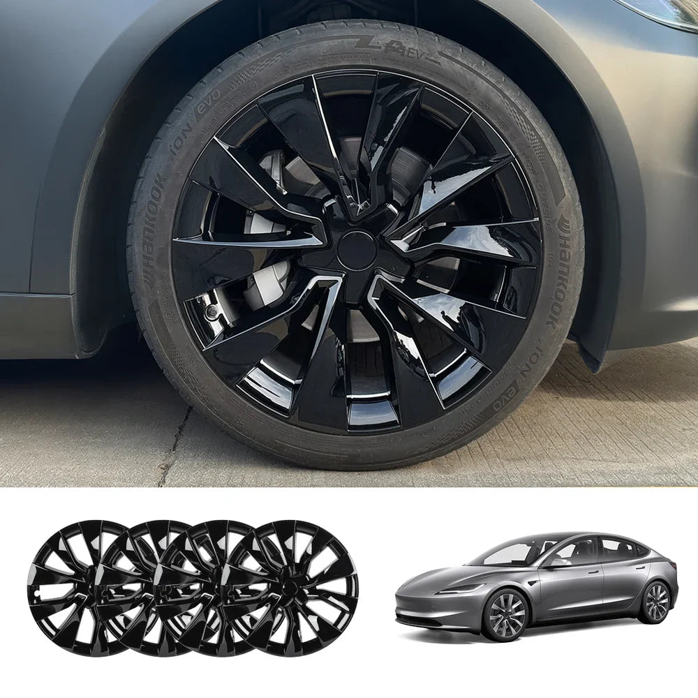 19'' Nova Hubcaps Wheel Covers – OEM Style for Tesla Model 3 Highland 2024+ Glossy Black