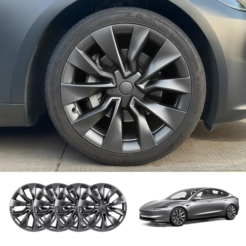 19'' Nova Hubcaps Wheel Covers – OEM Style for Tesla Model 3 Highland 2024+ Carbon Grey