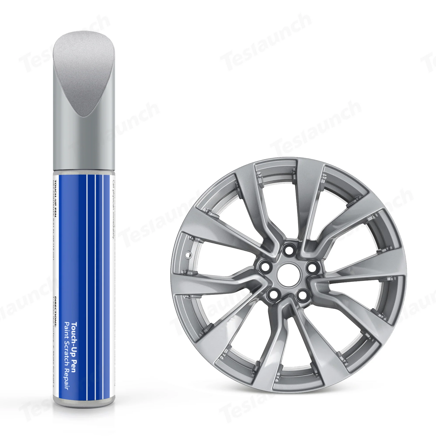 Wheel Rims Touch Up Paint for Tesla 2024 Model 3 Highland - DIY Curb Rash Repair with Color-matched Touch Up Paint Nova Silver (fits 19'' wheel)