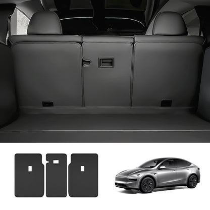 Nappa Leather Rear Seat Back Protector for Tesla Model Y Juniper 2025+ Black