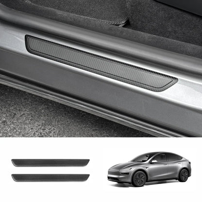 [Real Carbon Fiber] Front Door Sill Protectors for Tesla Model Y Juniper 2025+ (2PCS) Matte Carbon Fiber