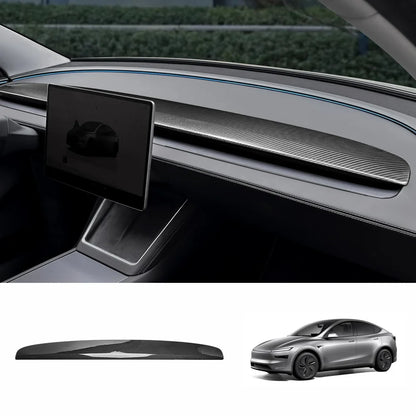 [Real Carbon Fiber] Dashboard Vent Trim for Tesla Model Y Juniper 2025+ Upper Trim Only-1PC Glossy Carbon Fiber