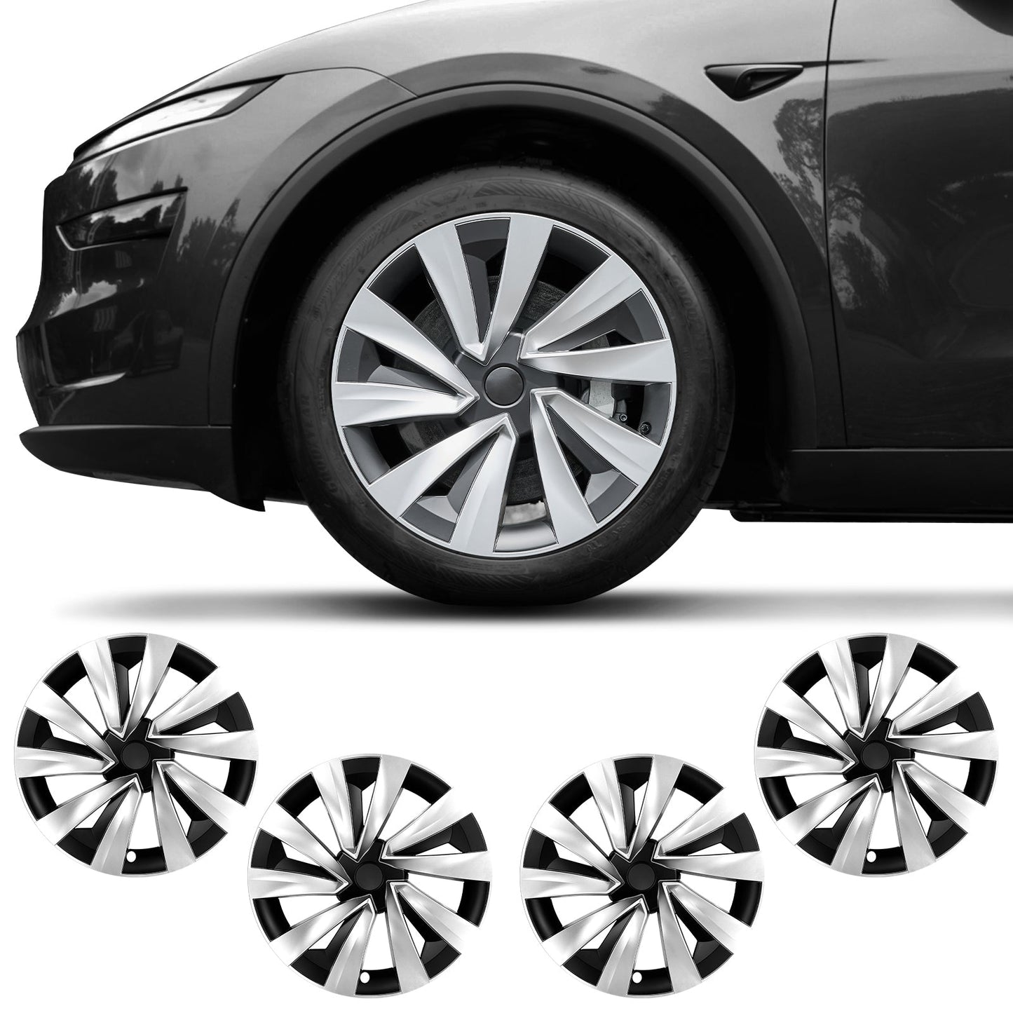 19 Inch Turbine Style Wheel Hubcaps for Tesla Model Y Juniper