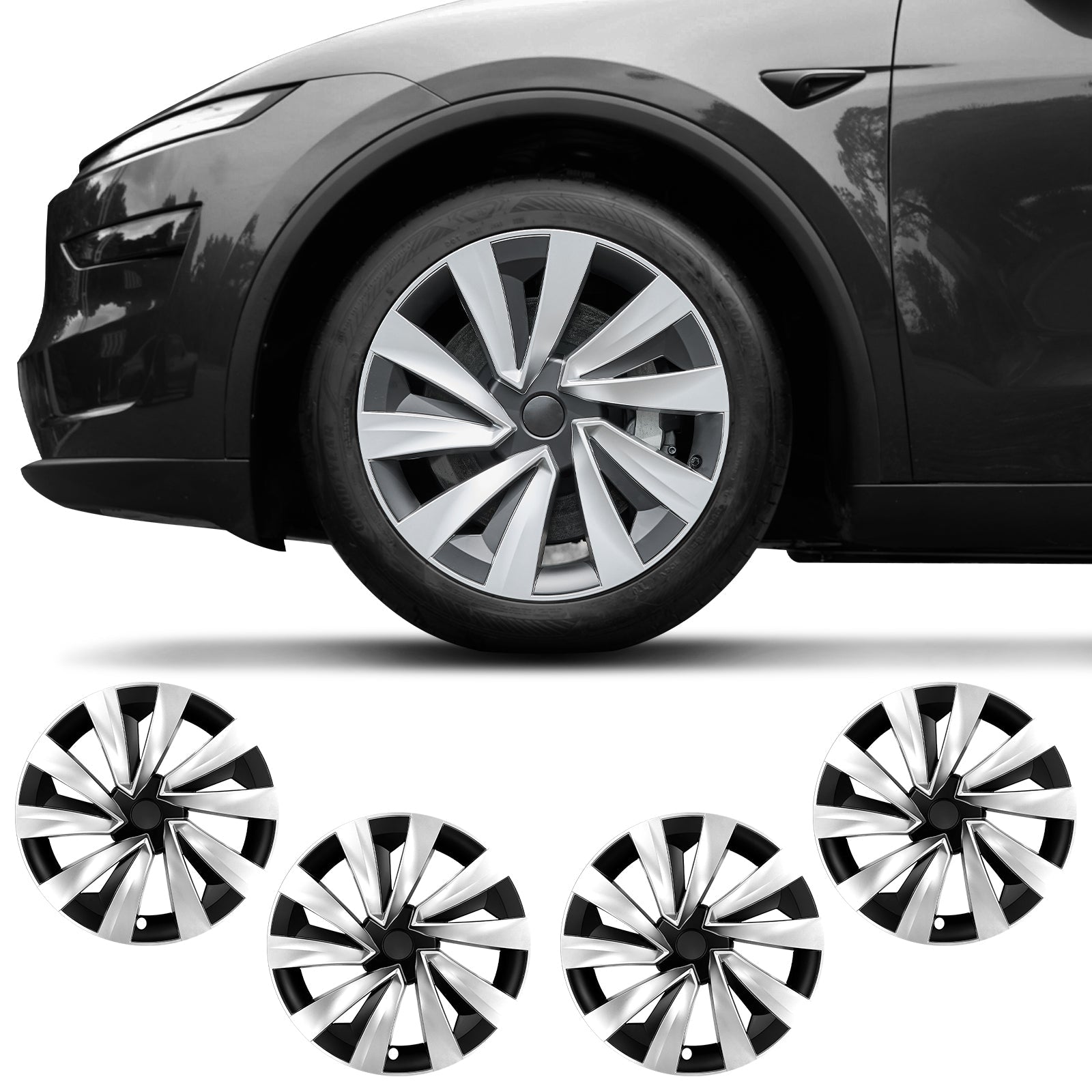 19 Inch Turbine Style Wheel Hubcaps for Tesla Model Y Juniper