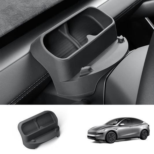 Multi-Function Steering Wheel Phone Mount & Glasses Holder for Tesla Model Y Juniper 2025+ Black