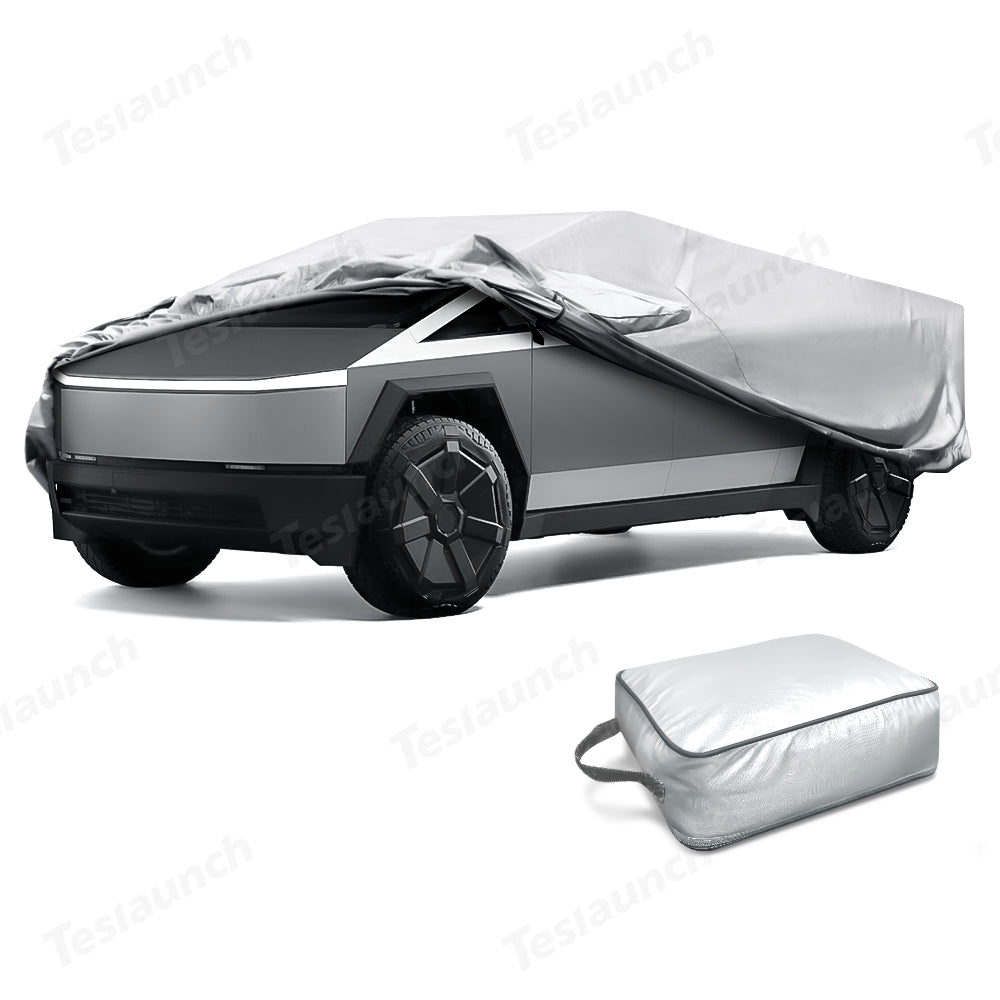 All-Weather Full Cover Outdoor Car Cover for Tesla Cybertruck Silver