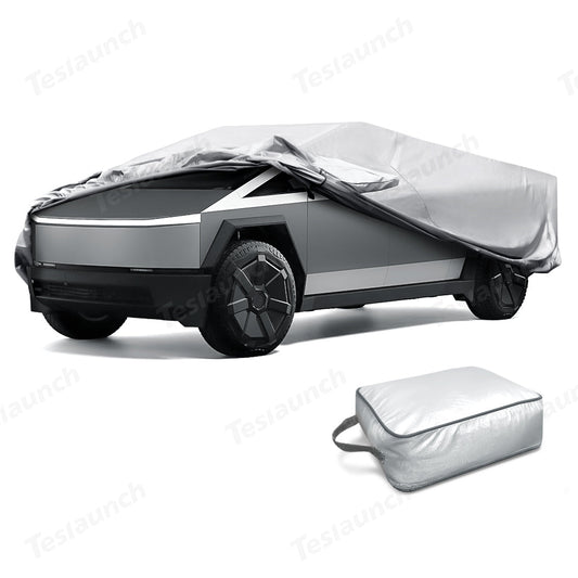 All-Weather Full Cover Outdoor Car Cover for Tesla Cybertruck Silver