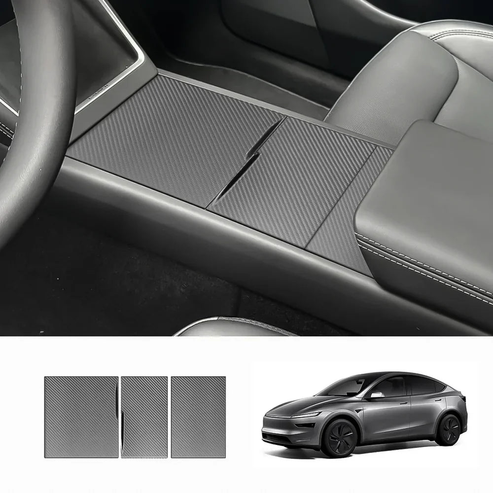 [Real Carbon Fiber] Center Console Panel Cover for Tesla Model Y Juniper 2025+ Matte Carbon Fiber