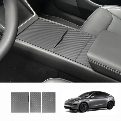 [Real Carbon Fiber] Center Console Panel Cover for Tesla Model Y Juniper 2025+ Matte Carbon Fiber