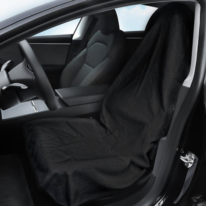 Machine Washable Waterproof Towel Seat Cover Protector - Fits All Cars Front Seat (1 Pc) Black