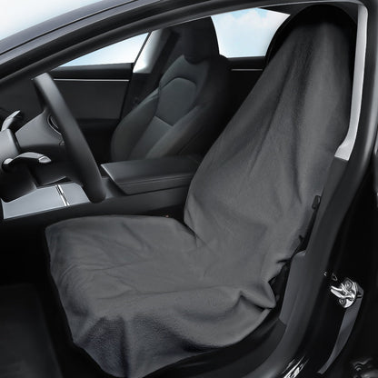 Machine Washable Waterproof Towel Seat Cover Protector - Fits All Cars Front Seat (1 Pc) Grey