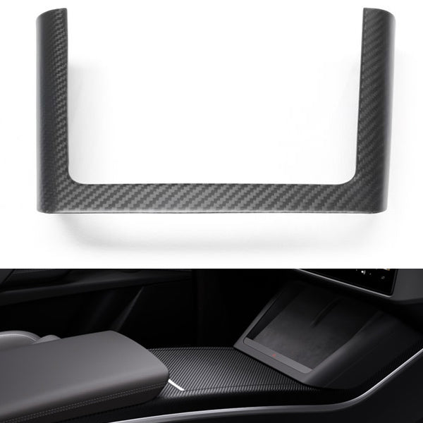 [Real Carbon Fiber] Center Console Cover Kit For Model X 2021+ Central Control Charging Frame Cover