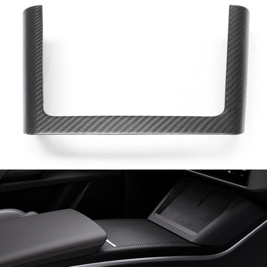 [Real Carbon Fiber] Center Console Cover Kit For Model X 2021+ Central Control Charging Frame Cover