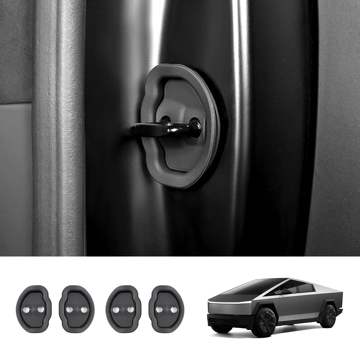 Noise Reduction Door Latch Lock Cover for Cybertruck (4 Pcs)