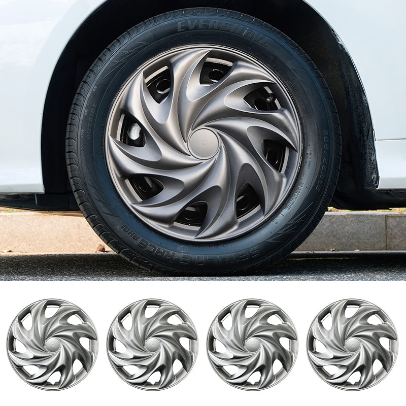 15" Tornado Style Silver Wheel Covers Hubcaps for Universal Fit R15 Tire Steel Wheels 4 PCS