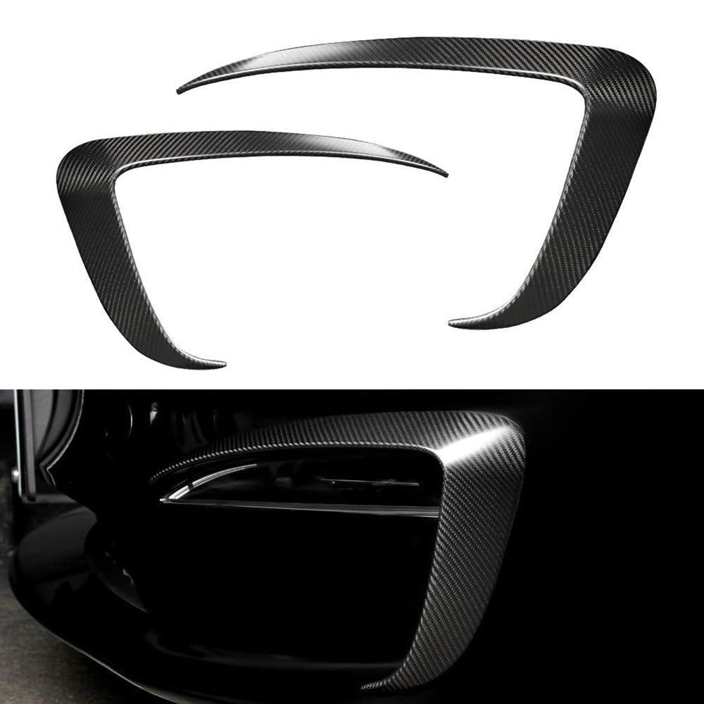 [Real Carbon Fiber] Front Fog Light Trim Covers (2PCS) for Tesla Model S 2022+ Glossy Carbon Fiber