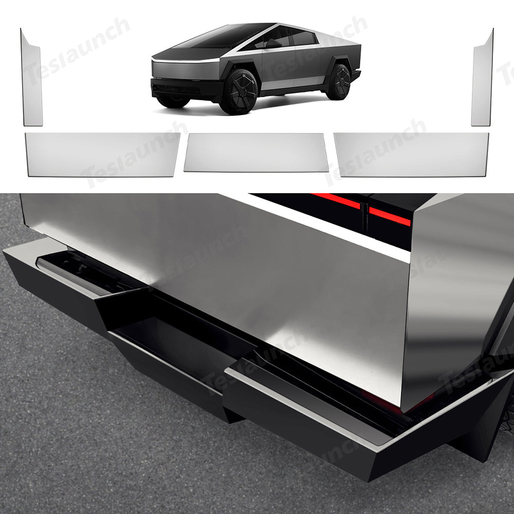 Rear Bumper Protectors for Cybertruck Silver