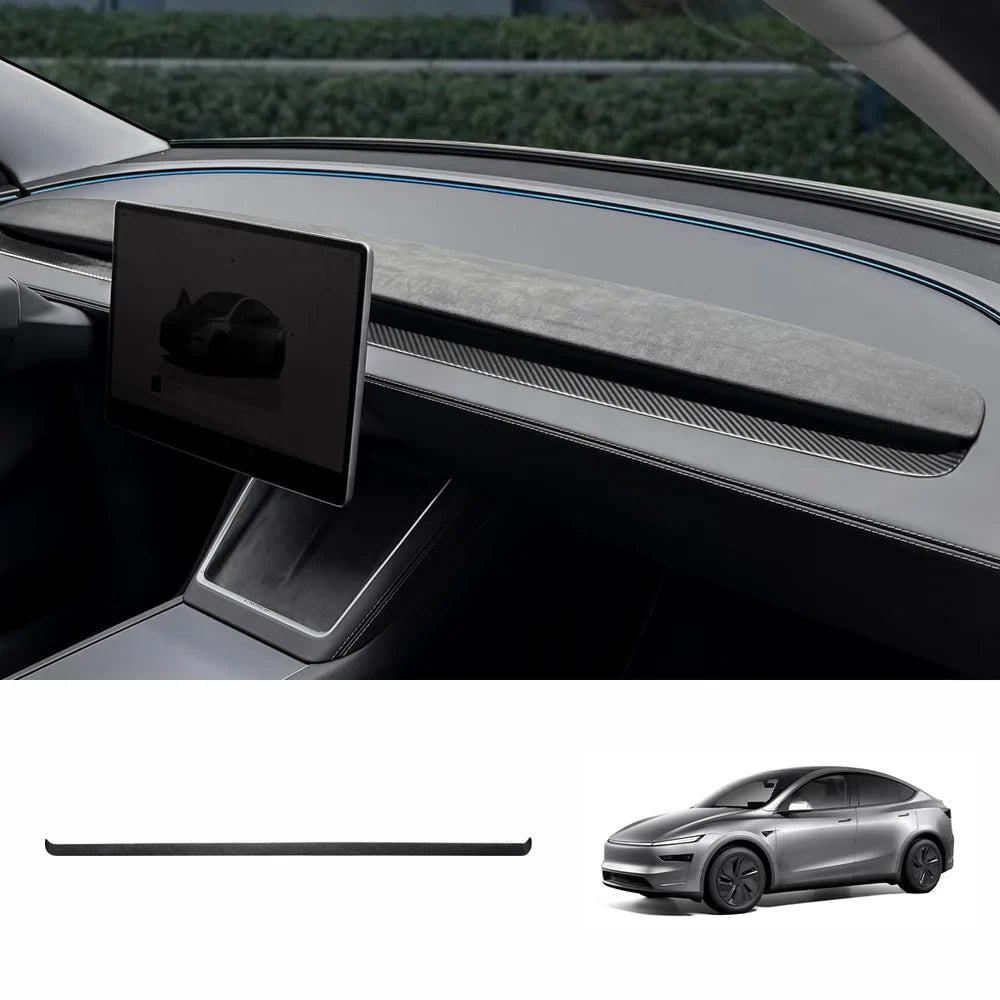 [Real Carbon Fiber] Dashboard Vent Trim for Tesla Model Y Juniper 2025+ Lower Trim Only-1PC Glossy Carbon Fiber