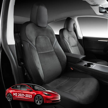 All-Inclusive 2018-2023 Model 3 Seat Cover for Tesla Alcantara+Nappa Black