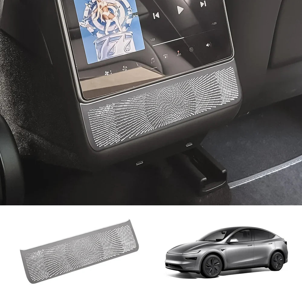 Stainless Steel Rear Console Vent Cover for Tesla Model Y Juniper 2025+ Titanium Black